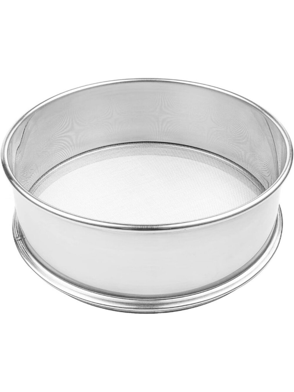 12" Round Stainless Steel Flour Sifter - Fine Mesh Sieve for Baking & Cooking